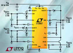 PWM 36-V converter has LDO controller