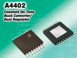 Dual output regulator has 2–MHz switching