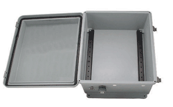 Rugged enclosures suit DIN rail products