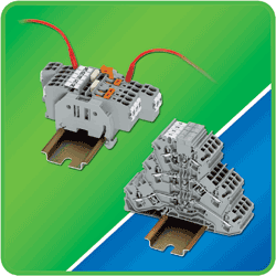 Terminal blocks accept conductors to AWG 22