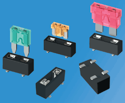 Auto-blade fuse holders are surface mountable