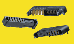 High-power connectors in low-profile package