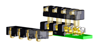 Two-piece battery connector now compact