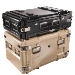 Rugged cases hold 19-in.-rack electronics