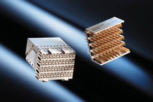 20-Gbit/s connector mates PCB, backplane