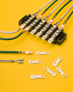 Male tab accepts variety of connectors