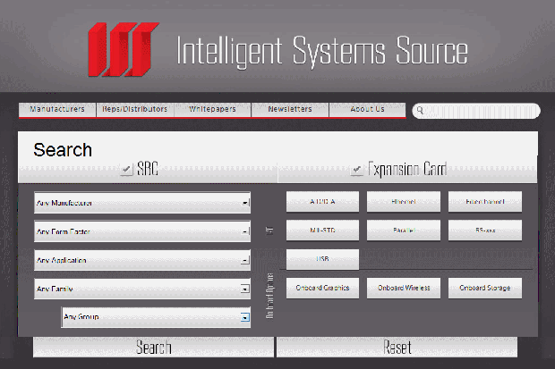 Embedded Developer selected by RTC Group as the parametric search tool on their new Intelligent Systems Source