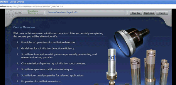 Learn online about nuclear scintillation detectors