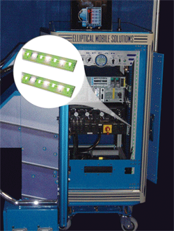 LED strips fit mobile rack enclosures