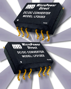 Miniature converters provide 2-W power