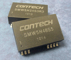 5-W dc/dc converter has 4:1 input