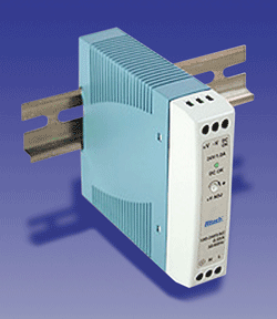 Mini DIN rail supply provides 88% efficiency