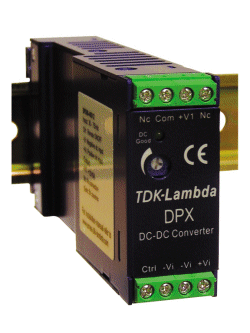 DIN converters offer 9.5 to 75-V inputs