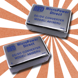 6-W dc/dc converters feature 4:1 input