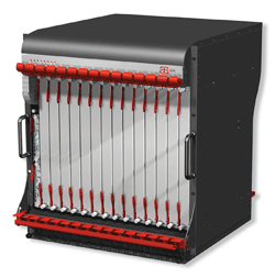 Shelf keeps densely packed blades cool