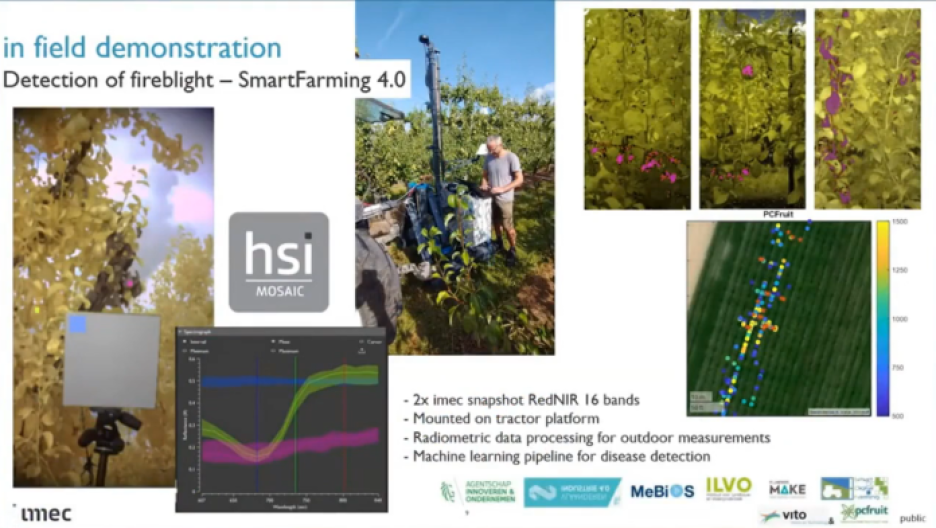 Imec's spectral imaging solution for fireblight detection.