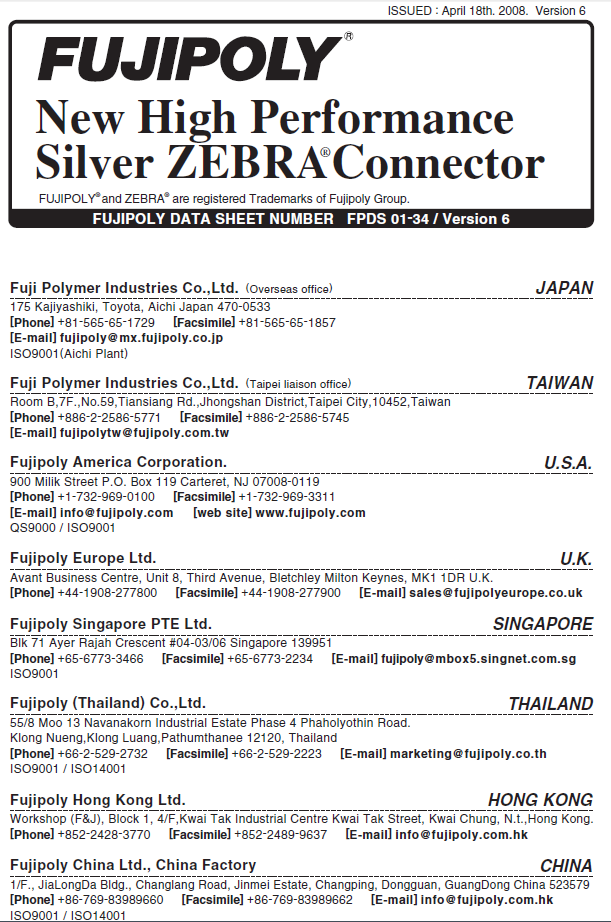 Fujipoly - Series 5002(Silver) Connector