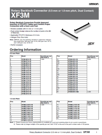 Omron's New FPC/FFC Connector: XF3M