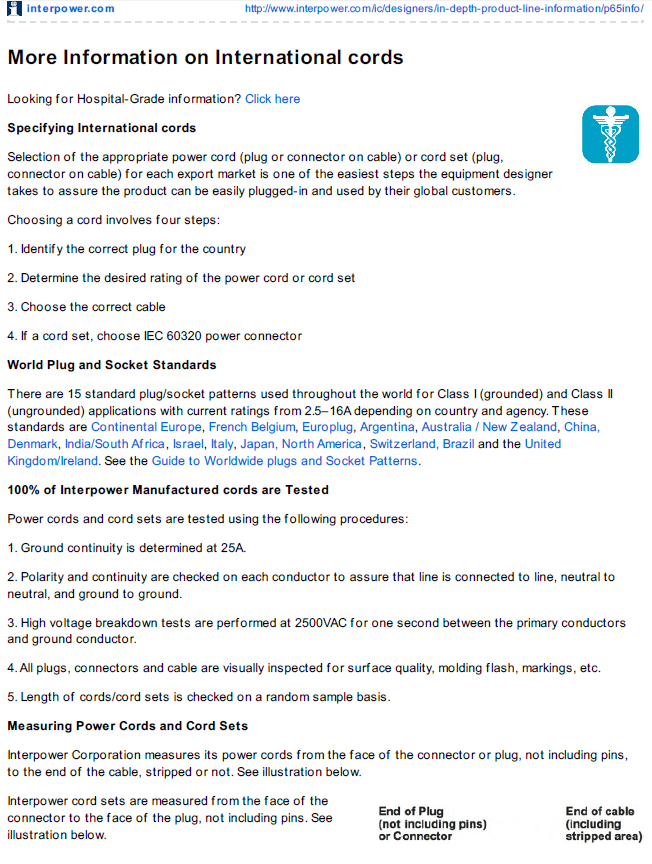 Interpower - Int'l Cords App Note