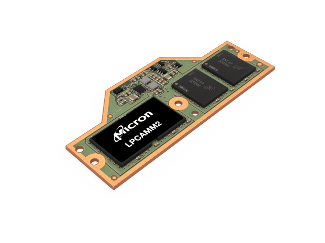 Micron's LPDDR5X-based LPCAMM2 memory module.