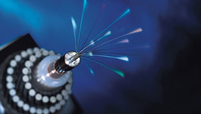 Fiber optic cable spliced