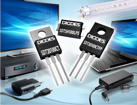 Using an advanced deep-trench process, the SDT series of Schottky diodes introduced by Diodes Incorporated delivers superior performance at similar or lower cost to planar-type Schottky diodes. The in