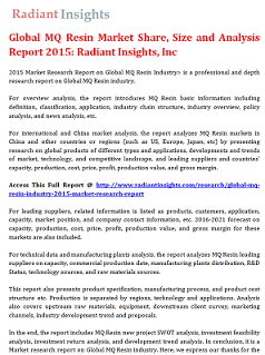 Radiant Insights - Global MQ Resin Mkt Report