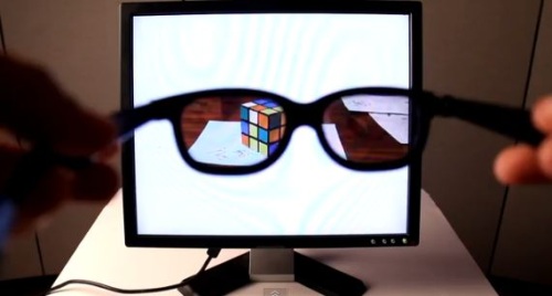 Rubik's cube on blank monitor