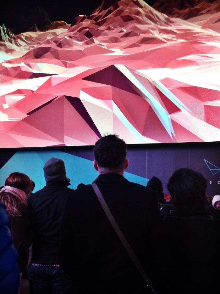 People looking at New York City - Time Square Billboard