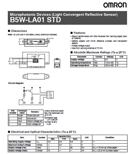 OMRON - B5W-LA01-STD Light convergent sensor