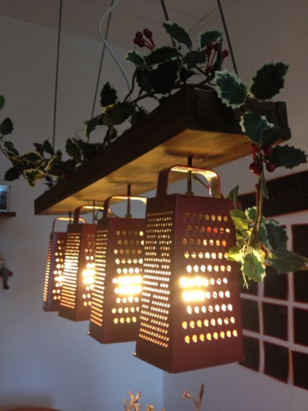 DIY Cheese grater lamp