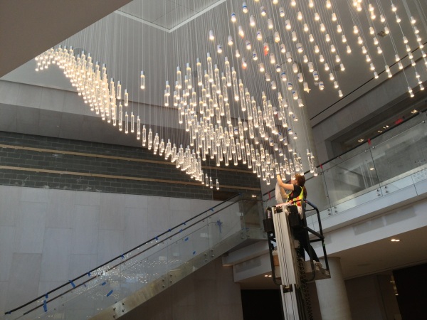 CSIS lobby chandelier