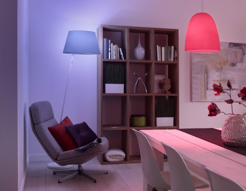 Room lit up by Philips Hue