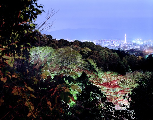 Kyoto lit up at night