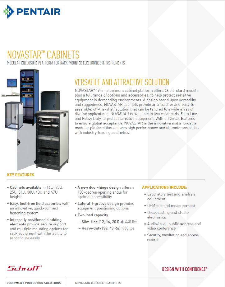 Pentair - Novastartm Cabinets