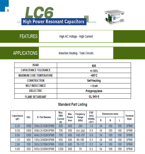 Illinois Capacitor - Conduction cooled capacitors