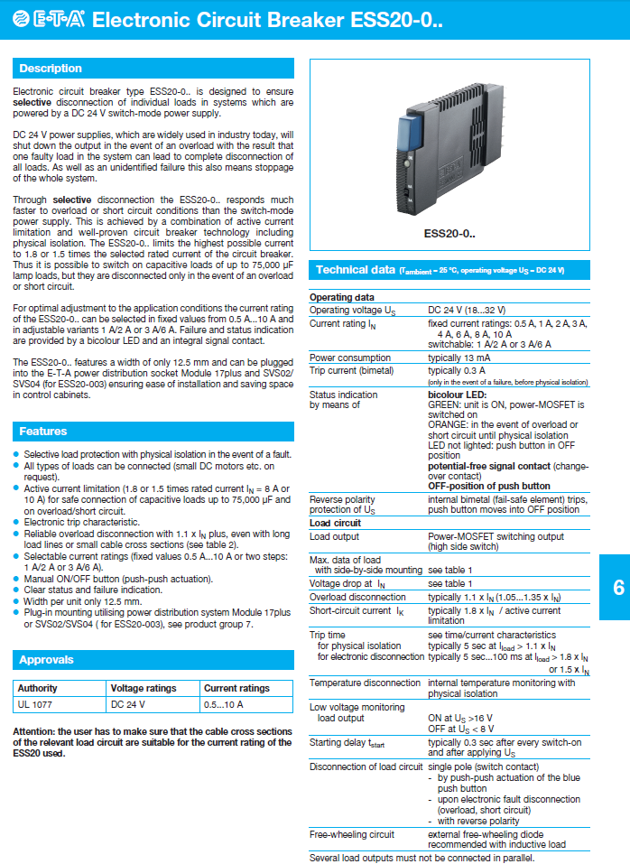 ETA - ESS20-0_ENG Data Sheet