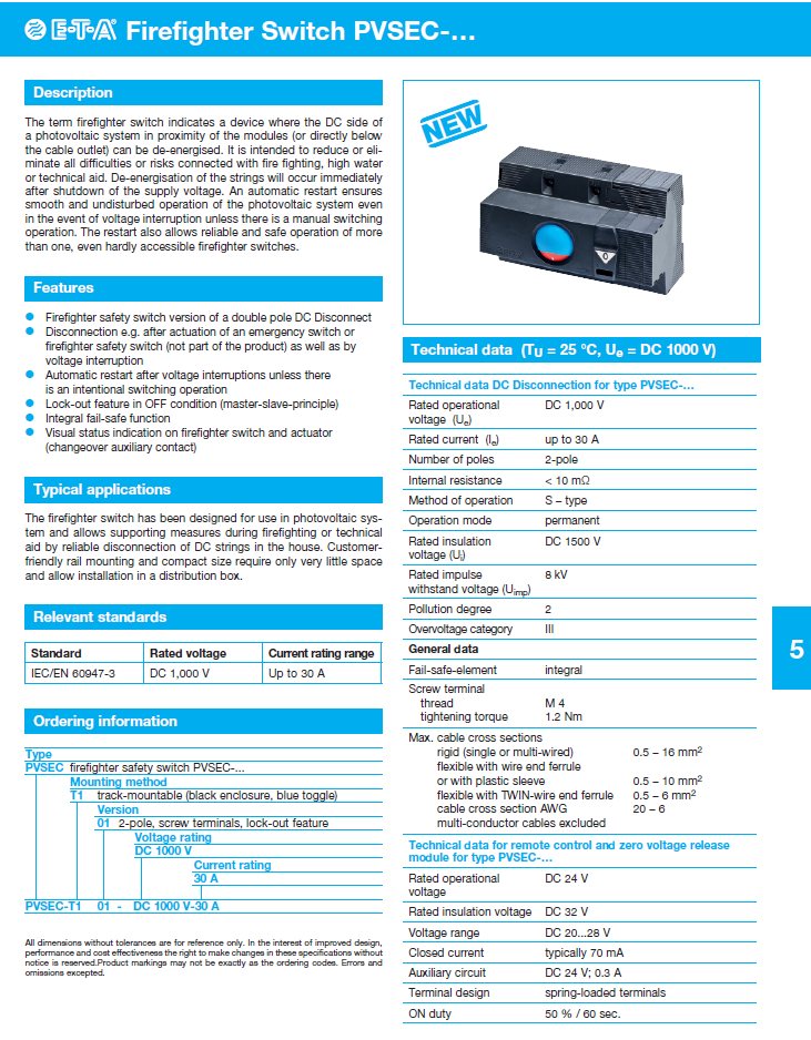 ETA - DPVSEC_ENG Data Sheet