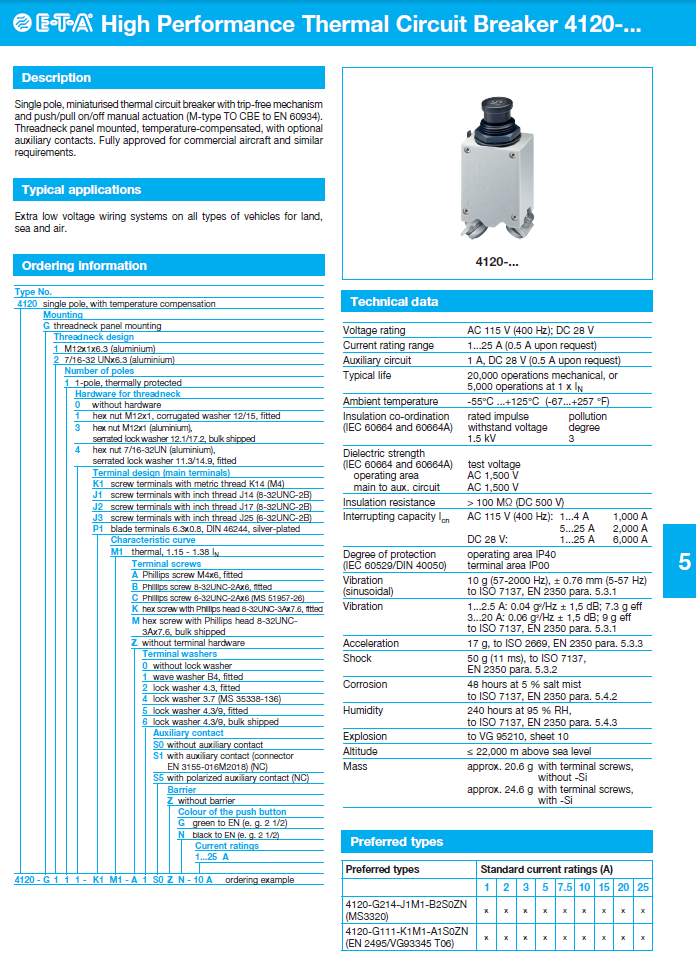 ETA - D4120_ENG Data Sheet