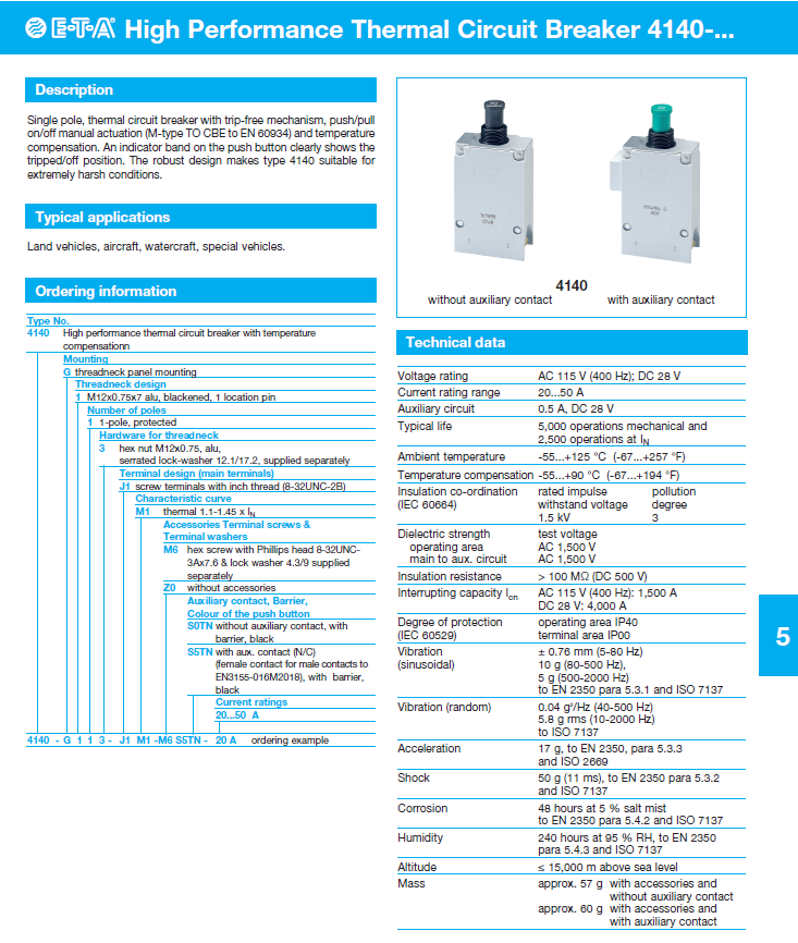 ETA - D4140_ENG Data Sheet