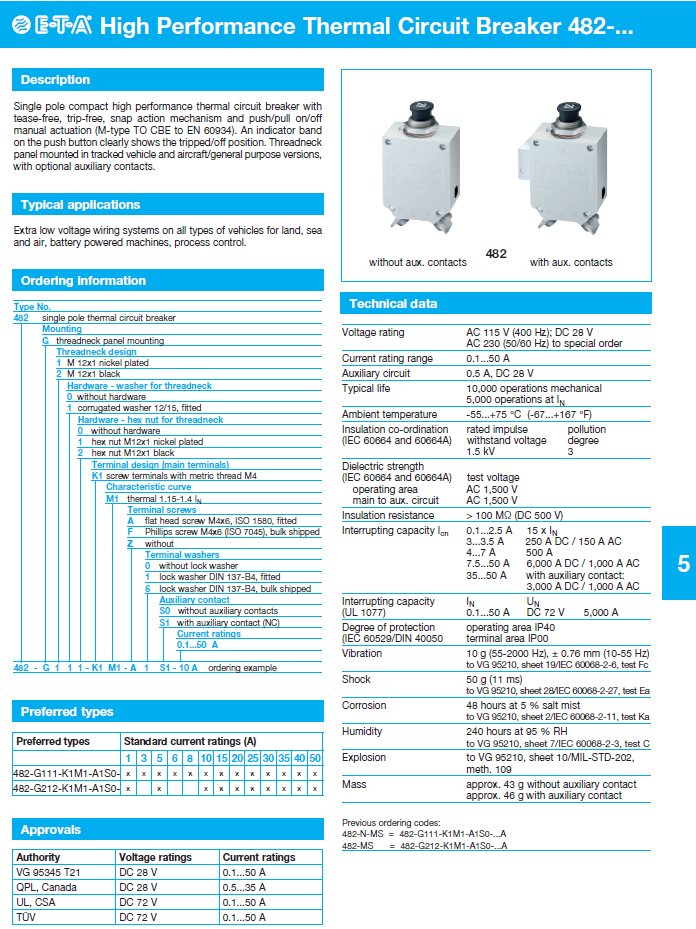 ETA - D482_ENG Data Sheet