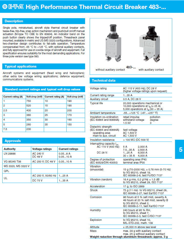 ETA - D483_ENG Data Sheet