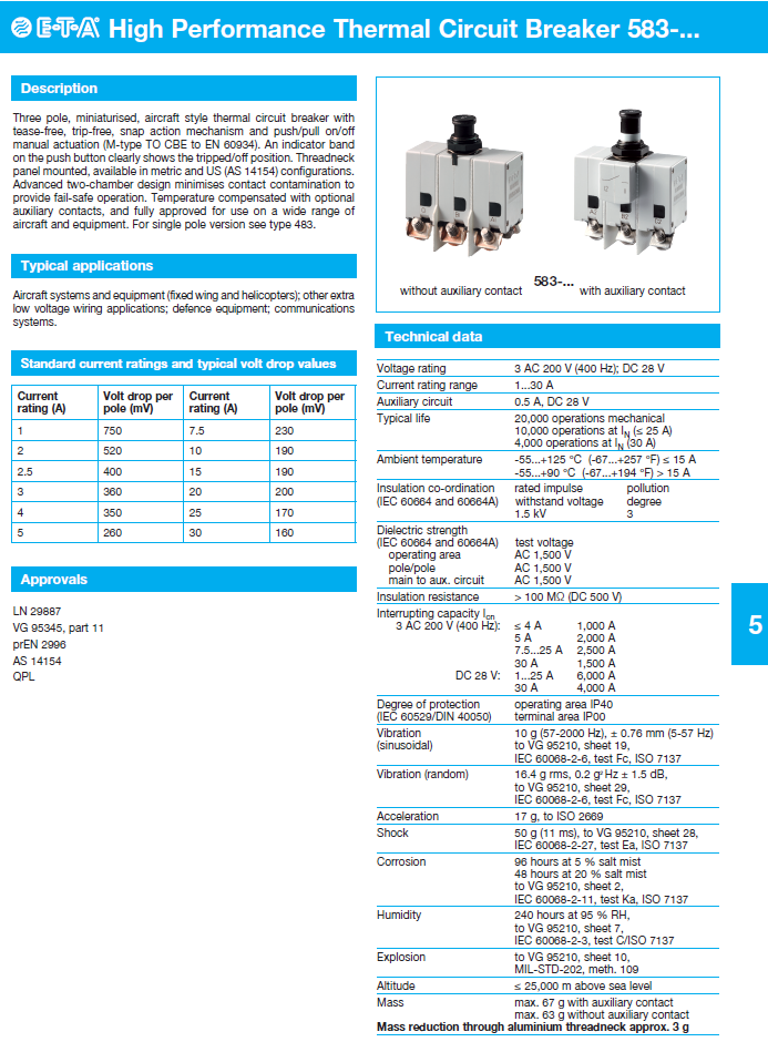 ETA - D583_ENG Data Sheet