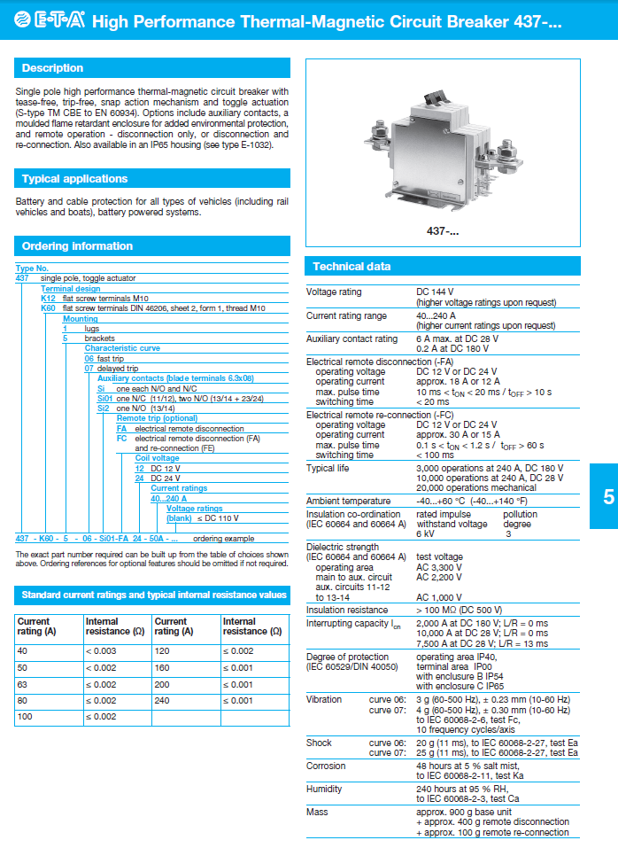 ETA - D437_ENG Data Sheet