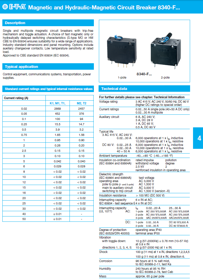 ETA - D8340_ENG Data Sheet