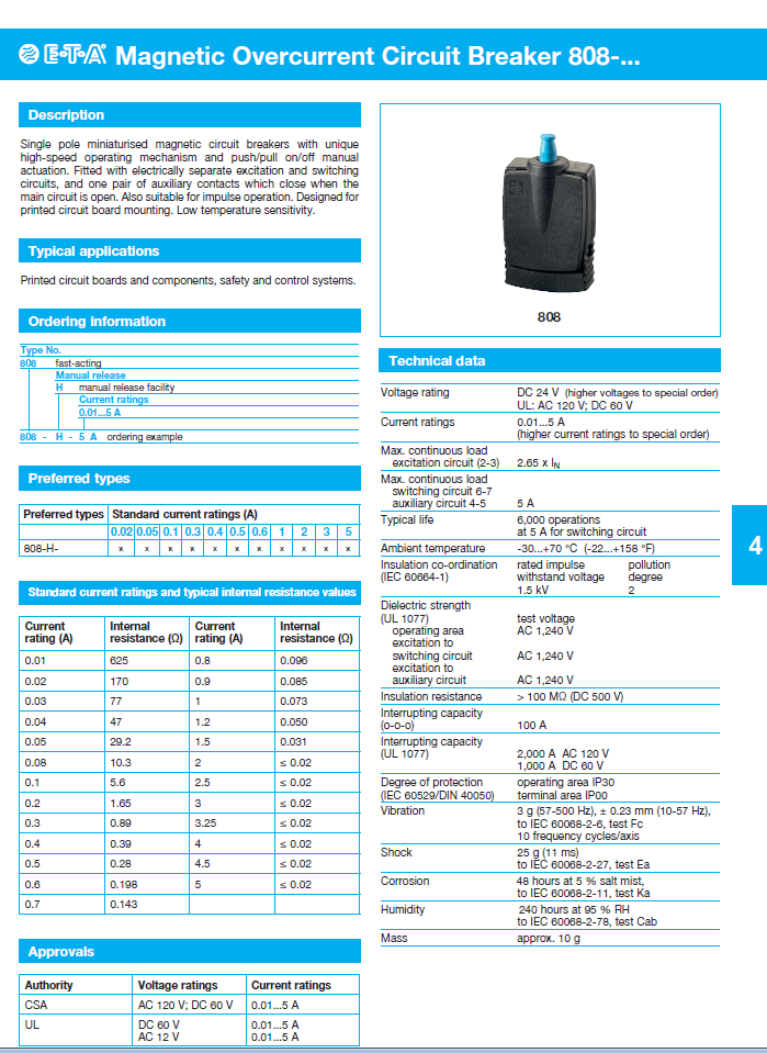 ETA - D808_ENG Data Sheet