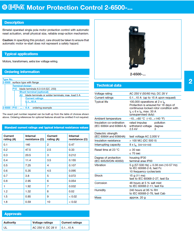 ETA - D2-6500_ENG Data Sheet