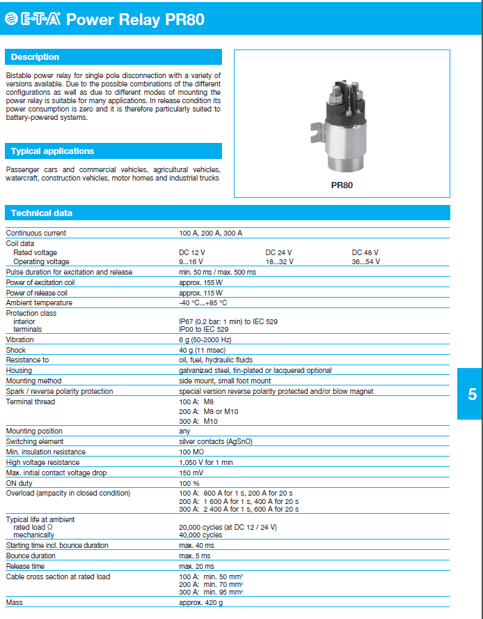 ETA - DPR80_ENG Data Sheet