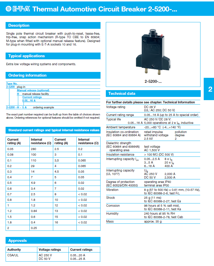 ETA - D2-5200 Data Sheet