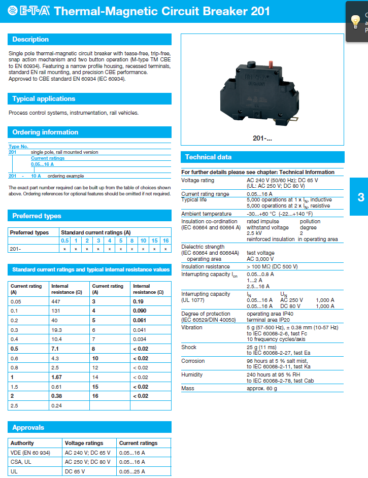 ETA - D201_ENG Data Sheet